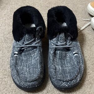 Hey Dude Black Knit Faux-Fur Cuff Winter Boots